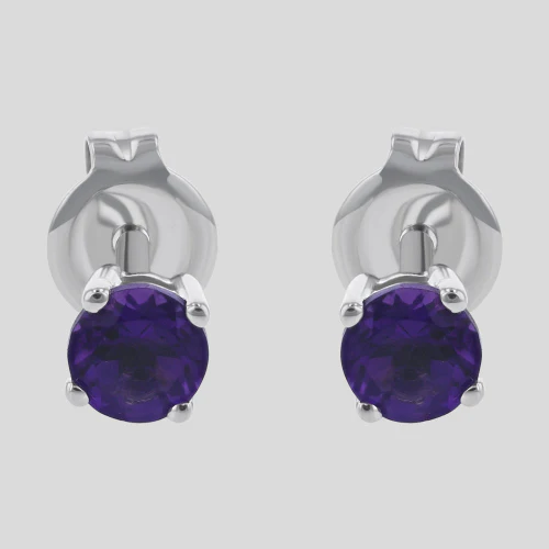 Amethyst Studs - 18K Gold - Image 3