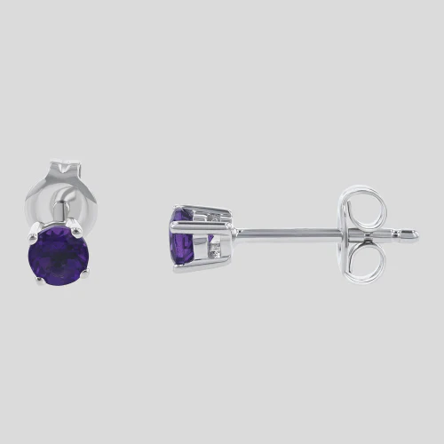 Amethyst Studs - 18K Gold - Image 4