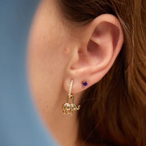 Amethyst Studs - 18K Gold - Image 5