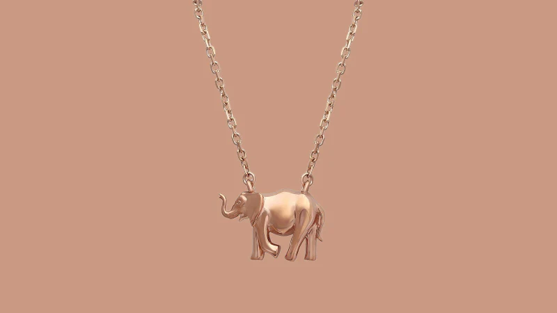 Noémie Elephant Pendant Necklace - 18K Gold - Image 3