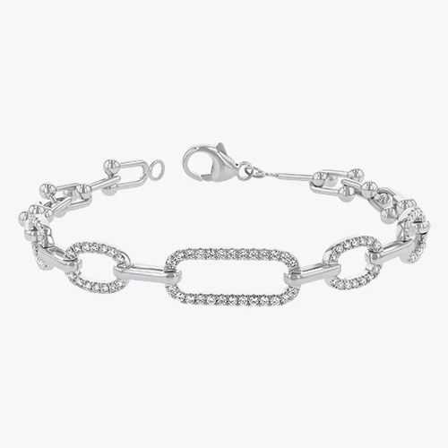 Diamond Link White Gold Bracelet - 18K Gold | VS Clarity - Image 4