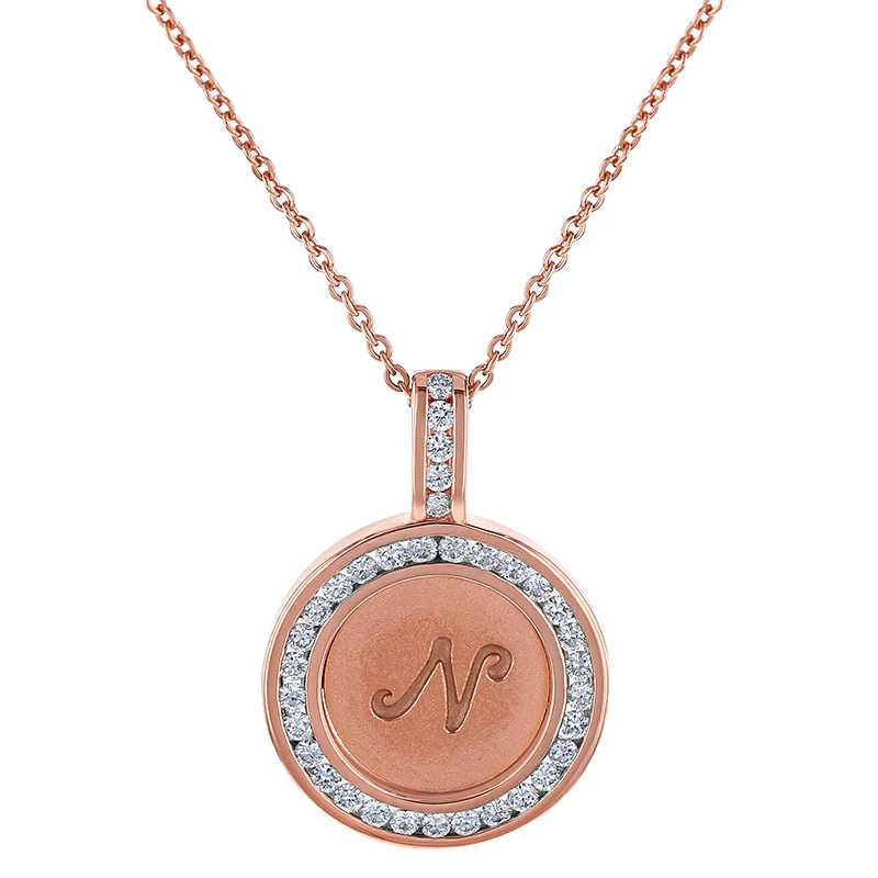 Personalized Diamond Letter/Symbol Pendant Necklace - 18K Gold | VS Clarity - Image 4