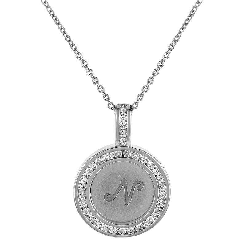 Personalized Diamond Letter/Symbol Pendant Necklace - 18K Gold | VS Clarity - Image 3