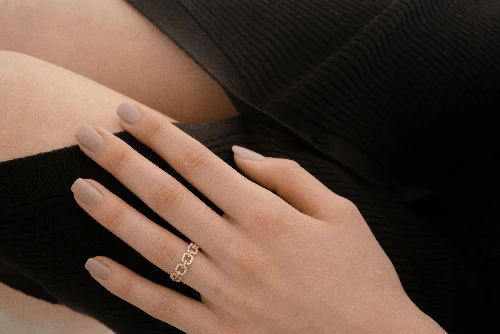 Diamond Chain Link Ring - 18K Gold | VS Clarity - Image 5