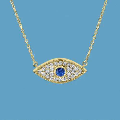 Evil Eye Diamond Necklace - 18K Gold | VS Clarity - Image 4