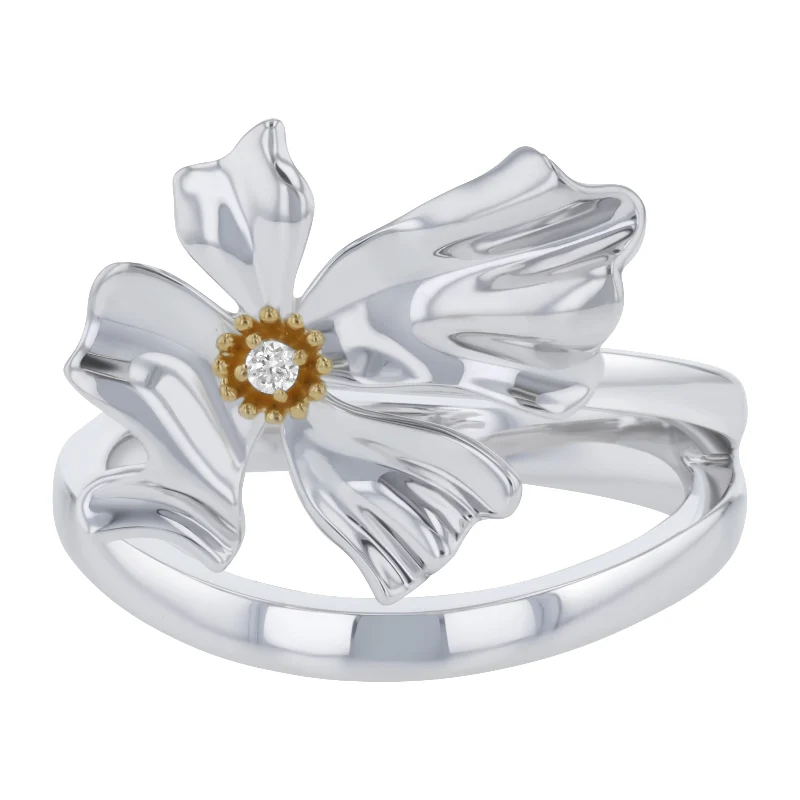 Floral Alchemy Two-Toned Diamond Ring - Sterling Silver | VS Clarity Lab Diamonds - Image 4