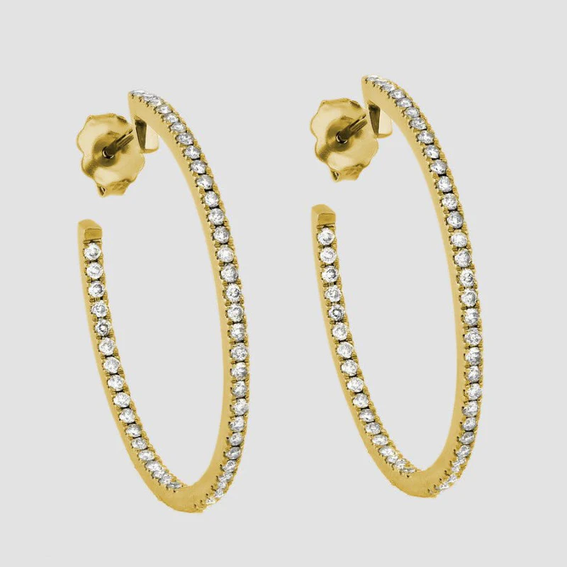 2 Carat Diamond Hoop Earrings - 18K Gold | VS Clarity - Image 5