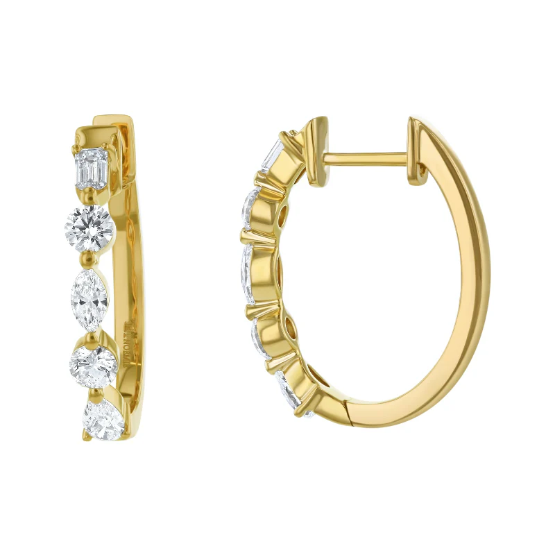 Multi Shape Hoops - 14K Gold | VS Clarity Lab Grown Diamonds - Image 3
