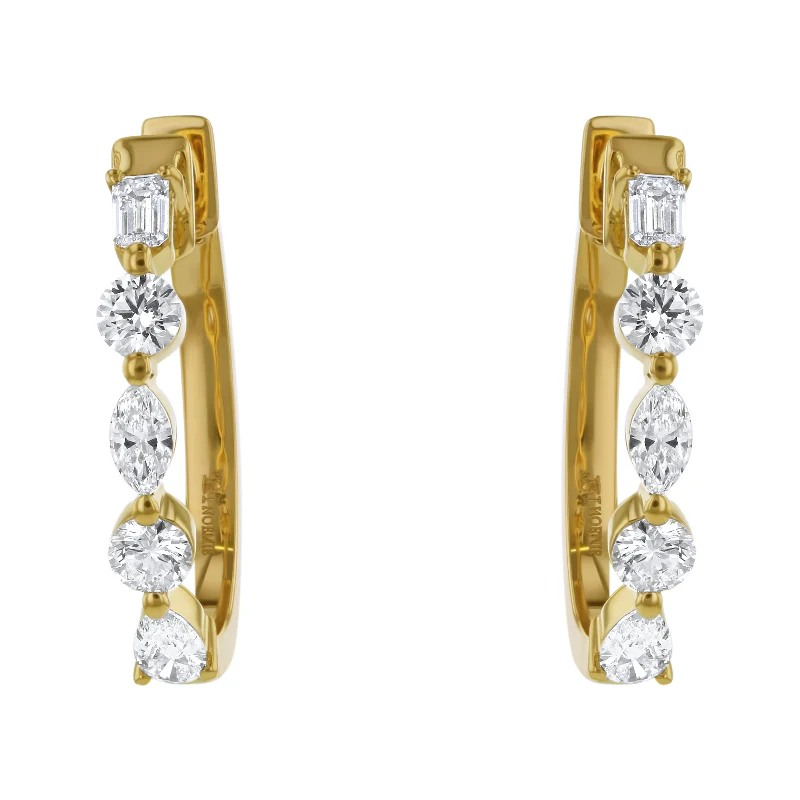 Multi Shape Hoops - 14K Gold | VS Clarity Lab Grown Diamonds - Image 4