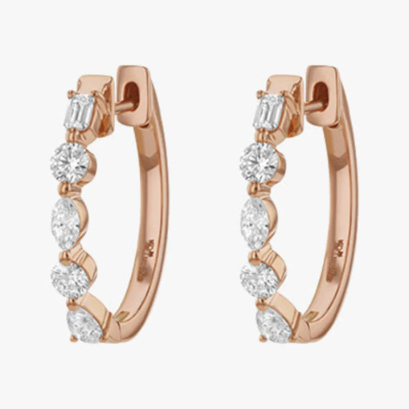 Multi Shape Hoops - 14K Gold | VS Clarity Lab Grown Diamonds - Image 6