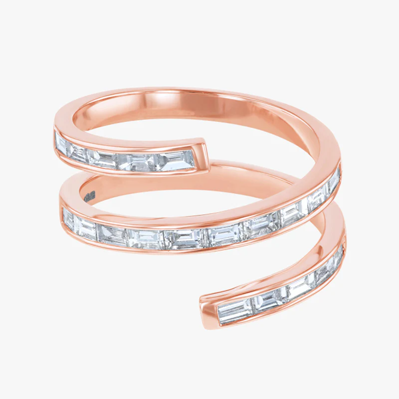 Baguette Spiral Ring - 14K Gold | VS Clarity Lab Grown Diamonds - Image 3