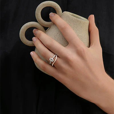Curved Diamond Eternity Ring - 14K Gold | VS Clarity Lab Grown Diamonds - Image 3