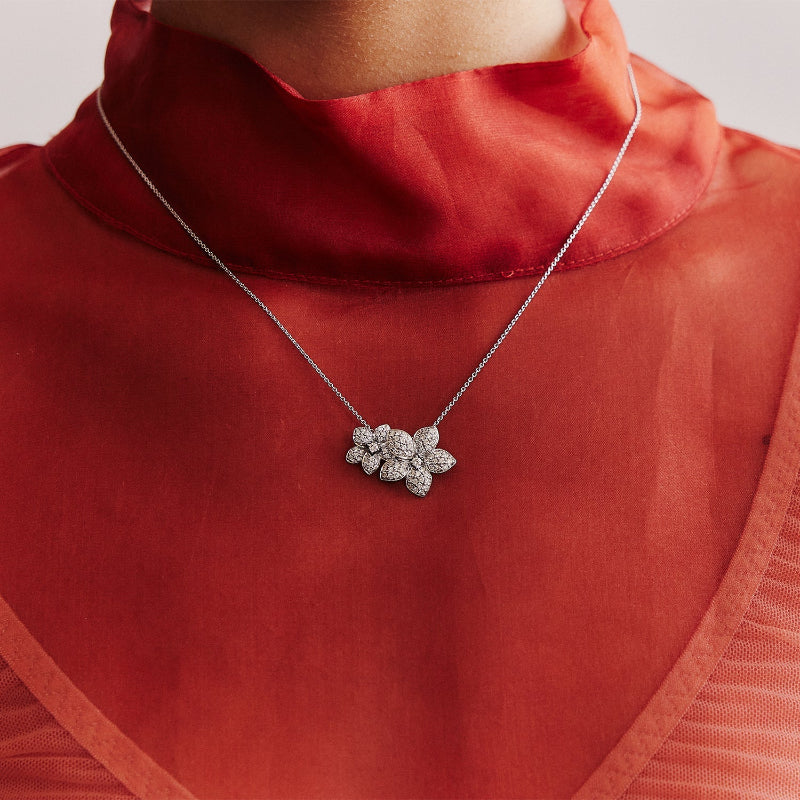 Flower Petal Pendant Necklace - 14K Gold | VS Clarity Lab Grown Diamonds - Image 3
