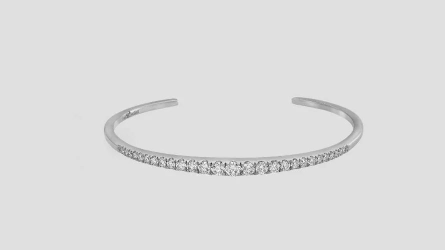 Graduated Diamond Cuff - 18K Gold | VS Clarity - Image 3
