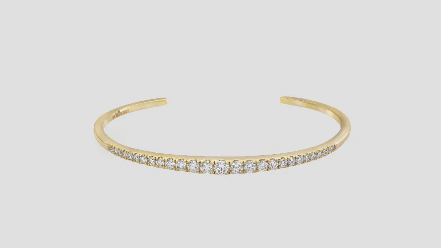 Graduated Diamond Cuff - 18K Gold | VS Clarity - Image 5