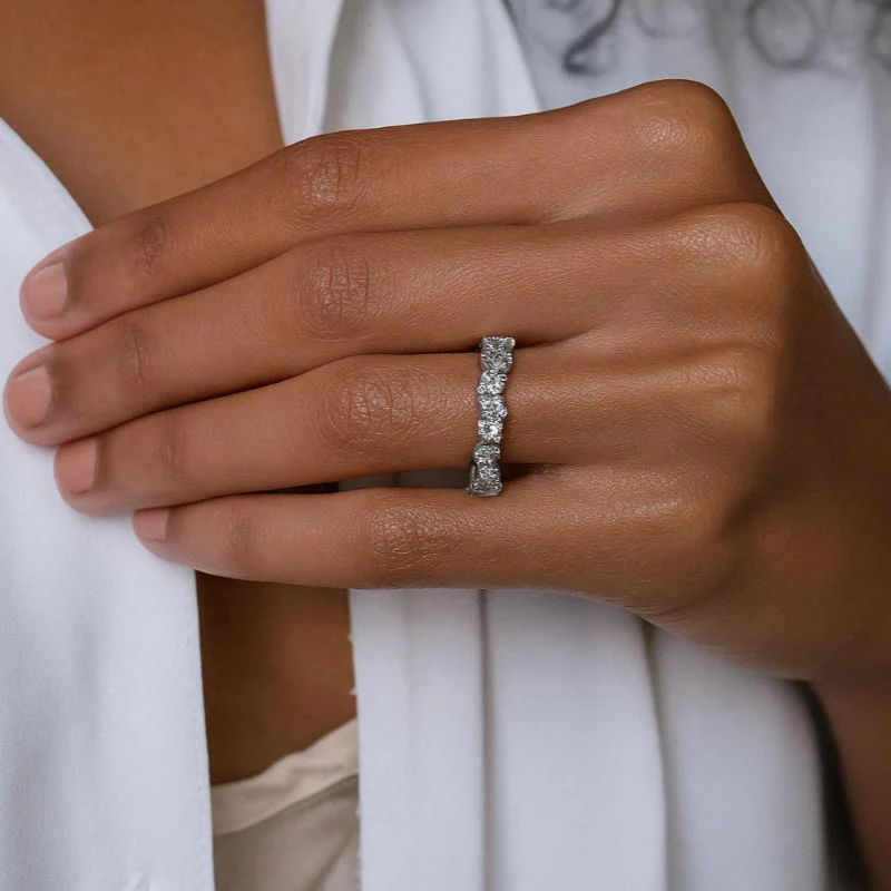Half Eternity Multi Shape Diamond Ring - 14K Gold | VS Clarity Lab Grown Diamonds - Image 3