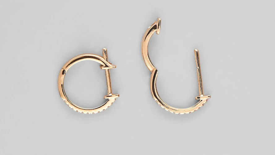 Huggie Earrings - 18K Gold | VS Clarity - Image 12