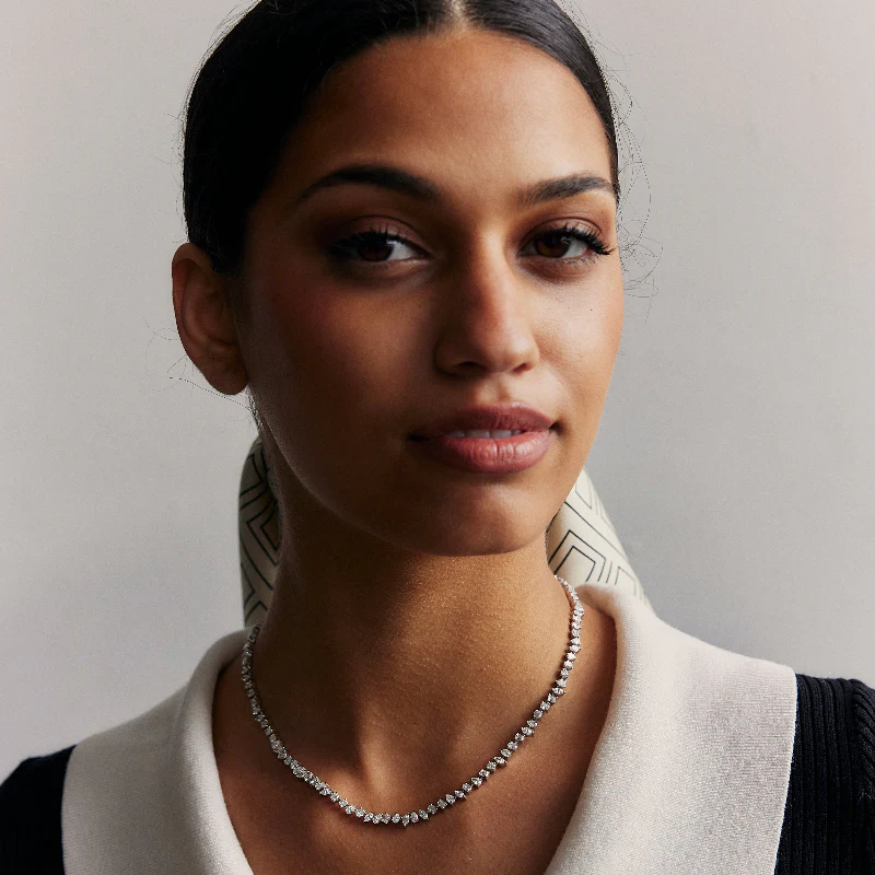 Multi Shape Diamond Tennis Necklace - 14K Gold | VS Clarity Lab Grown Diamonds - Image 5