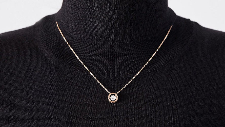 Rumba Dancing Diamond Necklace - 18K Gold | VS Clarity - Image 12