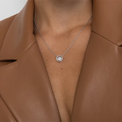 Rumba Dancing Diamond Necklace - 18K Gold | VS Clarity - Image 8