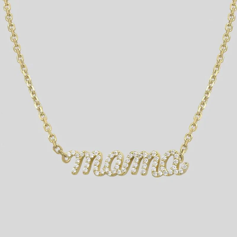 Mama Pendant Necklace - 18K Gold | VS Clarity - Image 3