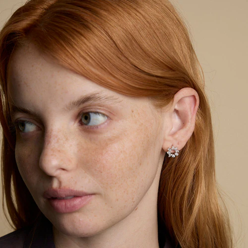 Multi Shape Diamond Circle Earrings - 18K Gold | VS Clarity - Image 5