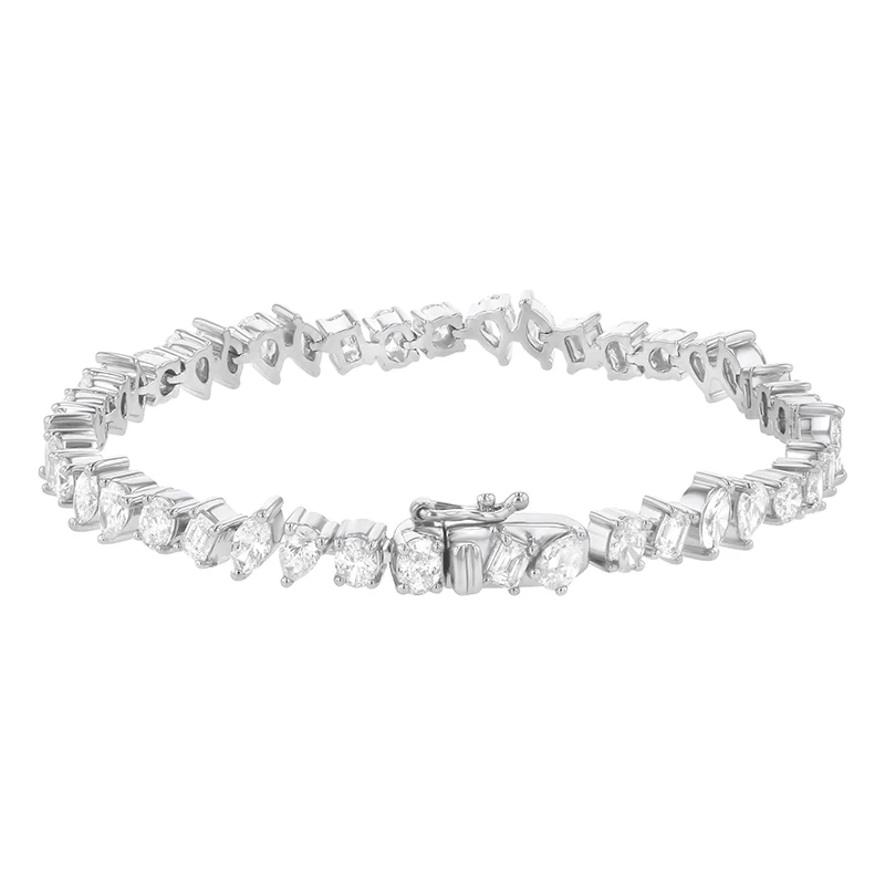 Multi Shape Diamonds Tennis Bracelet - 18K Gold | VS Clarity - Image 4