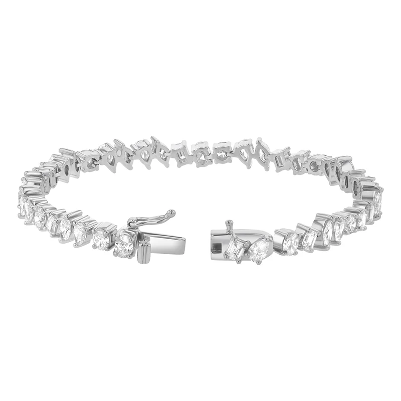 Multi Shape Diamonds Tennis Bracelet - 18K Gold | VS Clarity - Image 5