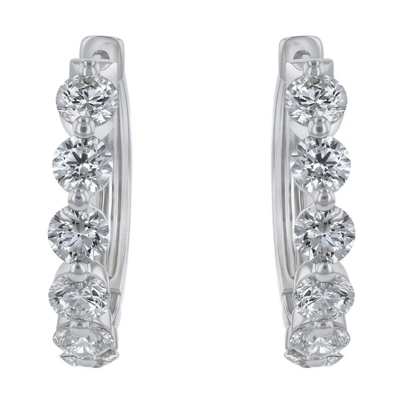 Multiple Diamond Hoops with 4 Carats - 14K Gold | VS Clarity Lab Grown Diamonds - Image 6