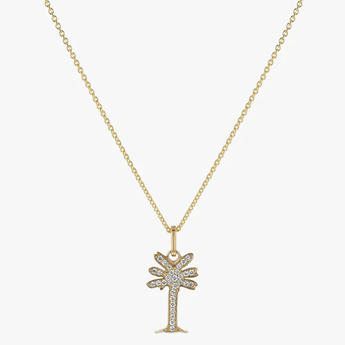 Noémie Palm Tree Diamond Necklace - 18K Gold | VS Clarity - Image 3