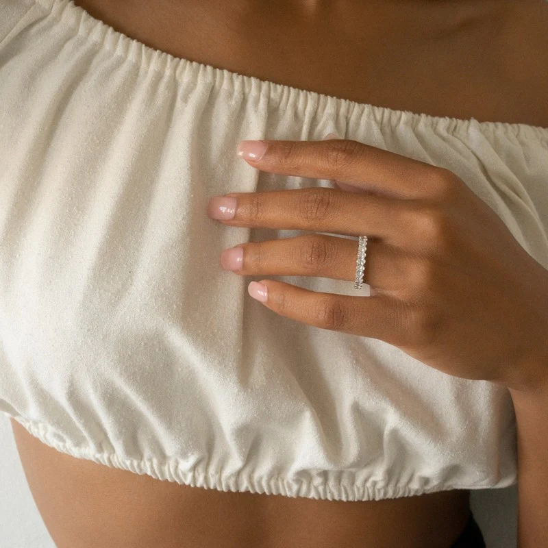 Oval Cut Diamond Eternity Band Ring - 14K Gold | VS Clarity Lab Grown Diamonds - Image 4
