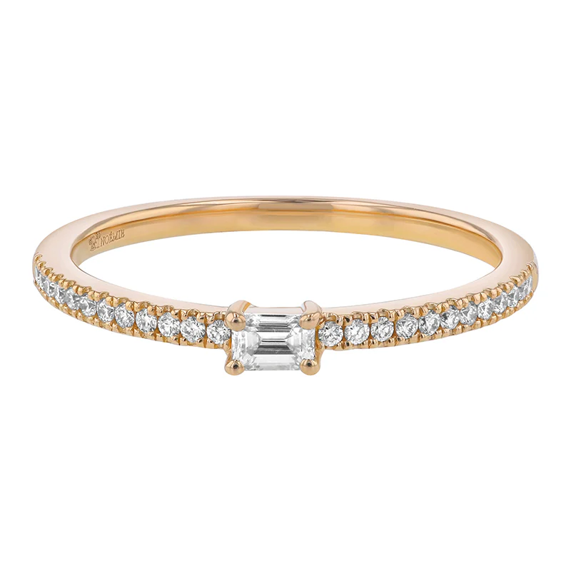 Petite Emerald Cut Diamond Ring - 18K Gold | VS Clarity - Image 4