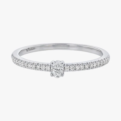 Petite Oval Cut Diamond Ring - 18K Gold | VS Clarity - Image 6