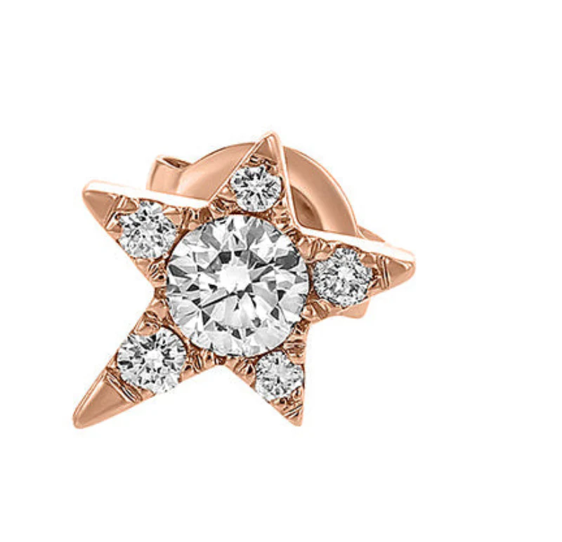 Single Star Diamond Earring - 14K Gold | VS Clarity Lab Grown Diamonds - Image 10