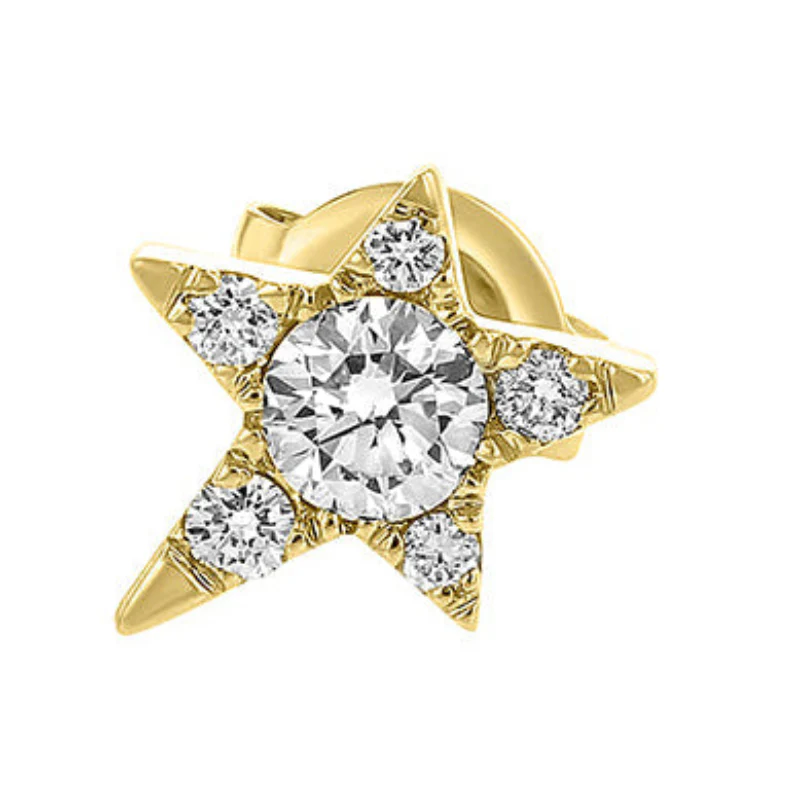 Single Star Diamond Earring - 14K Gold | VS Clarity Lab Grown Diamonds - Image 11