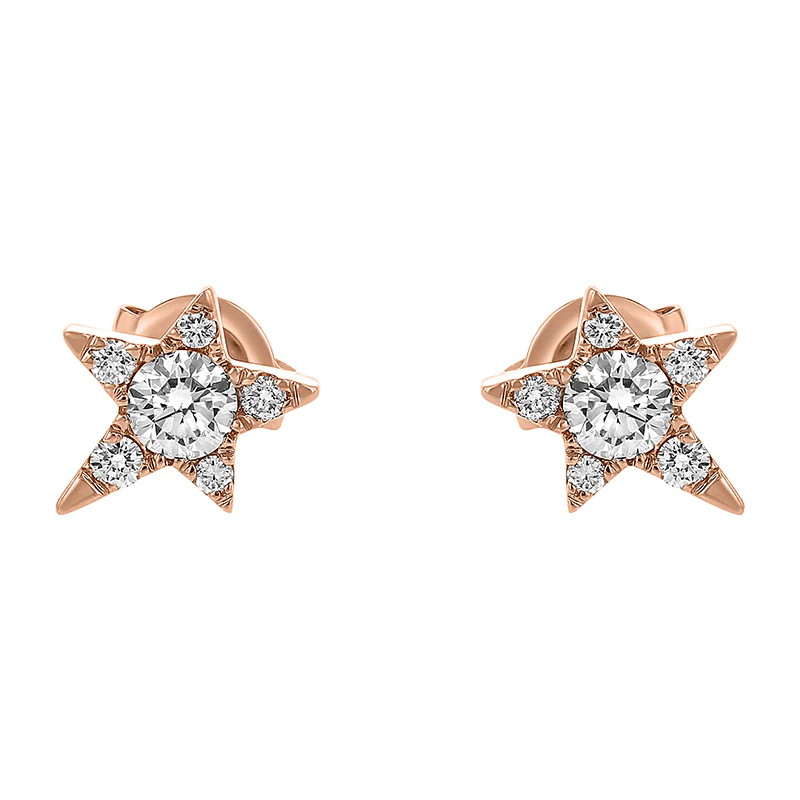 Single Star Diamond Earring - 14K Gold | VS Clarity Lab Grown Diamonds - Image 3