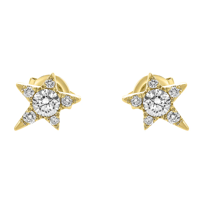 Single Star Diamond Earring - 14K Gold | VS Clarity Lab Grown Diamonds - Image 5