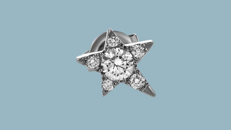 Single Star Diamond Earring - 14K Gold | VS Clarity Lab Grown Diamonds - Image 7