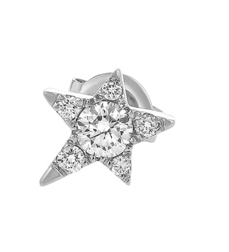 Single Star Diamond Earring - 14K Gold | VS Clarity Lab Grown Diamonds - Image 9