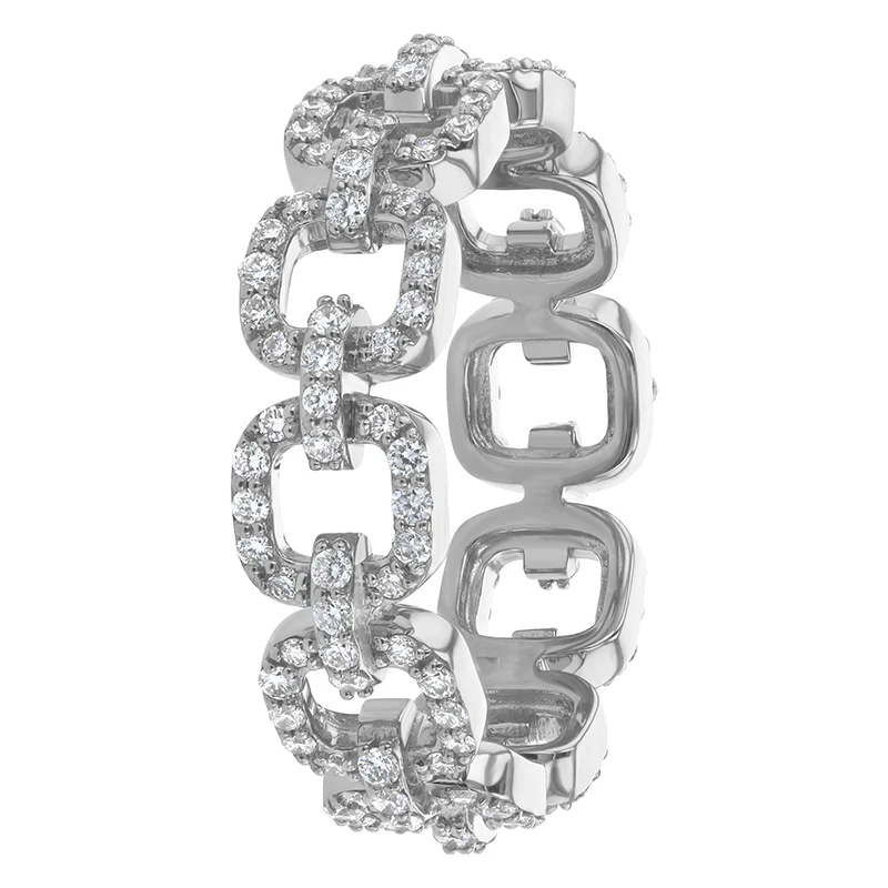 1.90 Carat Diamond Link Ring - Sterling Silver | VS Clarity Lab Diamonds - Image 3