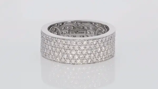 5-Row White Diamond Band - 14K Gold | VS Clarity Lab Grown Diamonds - Image 5