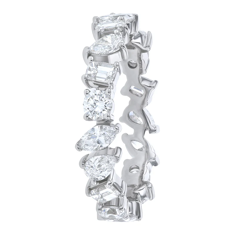 Multi Shape Diamond Eternity Ring - Sterling Silver | VS Clarity Lab Diamonds - Image 4