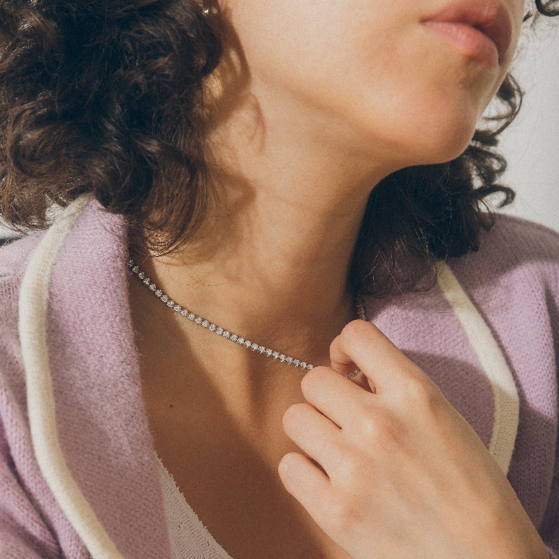 5 Carat Diamond Tennis Necklace - 18K Gold | VS Clarity - Image 4