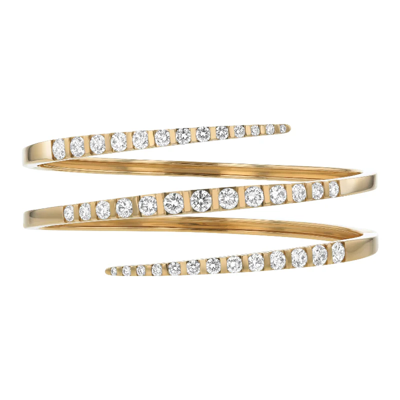 Graduated Diamond Spiral Cuff - 18K Gold | VS Clarity - Image 7