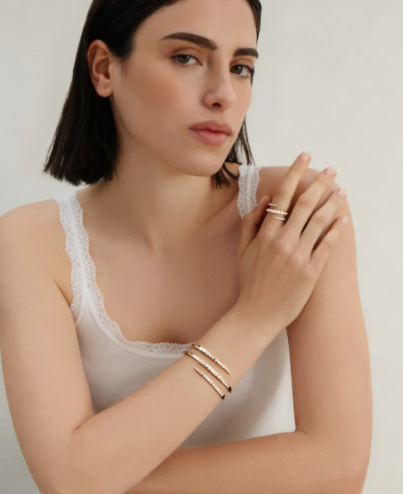 Graduated Diamond Spiral Cuff - 18K Gold | VS Clarity - Image 3