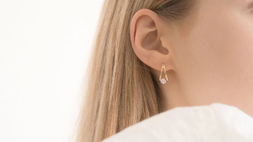 1920's Split Hoop Diamond Earrings - 18K Gold | VS Clarity - Image 4