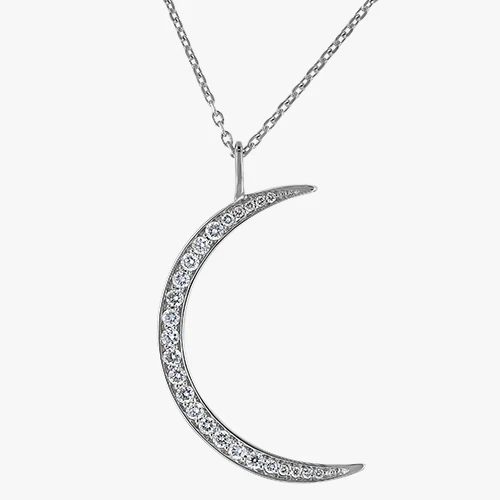 Crescent Moon Necklace - 18K Gold | VS Clarity - Image 3
