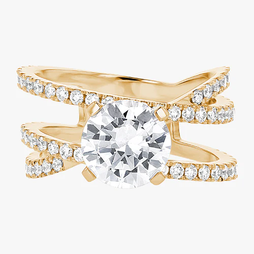 Criss Cross Engagement Ring - 18K Gold | VS Clarity - Image 3