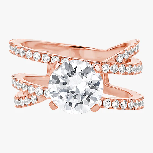 Criss Cross Engagement Ring - 18K Gold | VS Clarity - Image 4