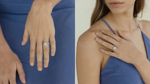 Criss Cross Engagement Ring - 18K Gold | VS Clarity - Image 5